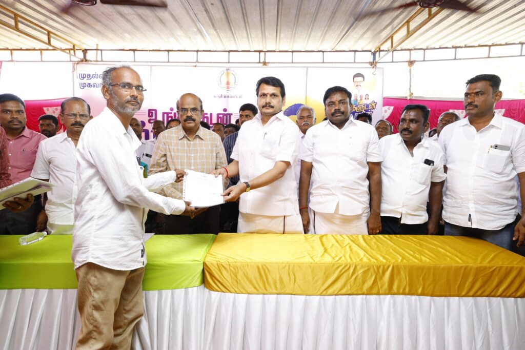V. Senthil Balaji Receives Public Petitions at Special Welfare Camp in Karur Under CM Stalin’s #UngaludanStalin Initiative