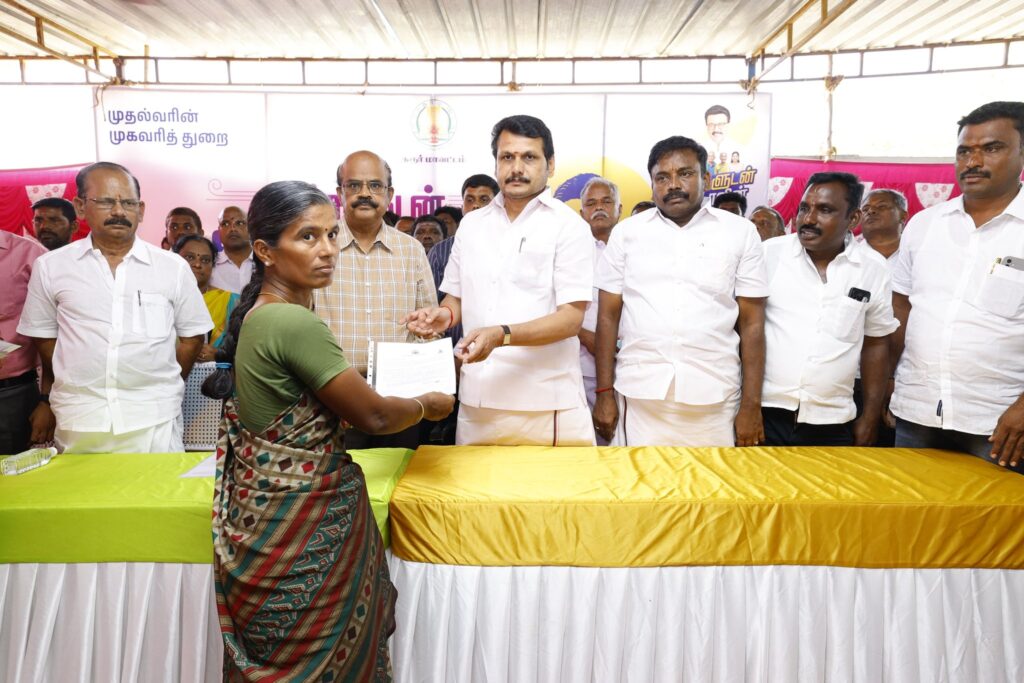 V. Senthil Balaji Receives Public Petitions at Special Welfare Camp in Karur Under CM Stalin’s #UngaludanStalin Initiative
