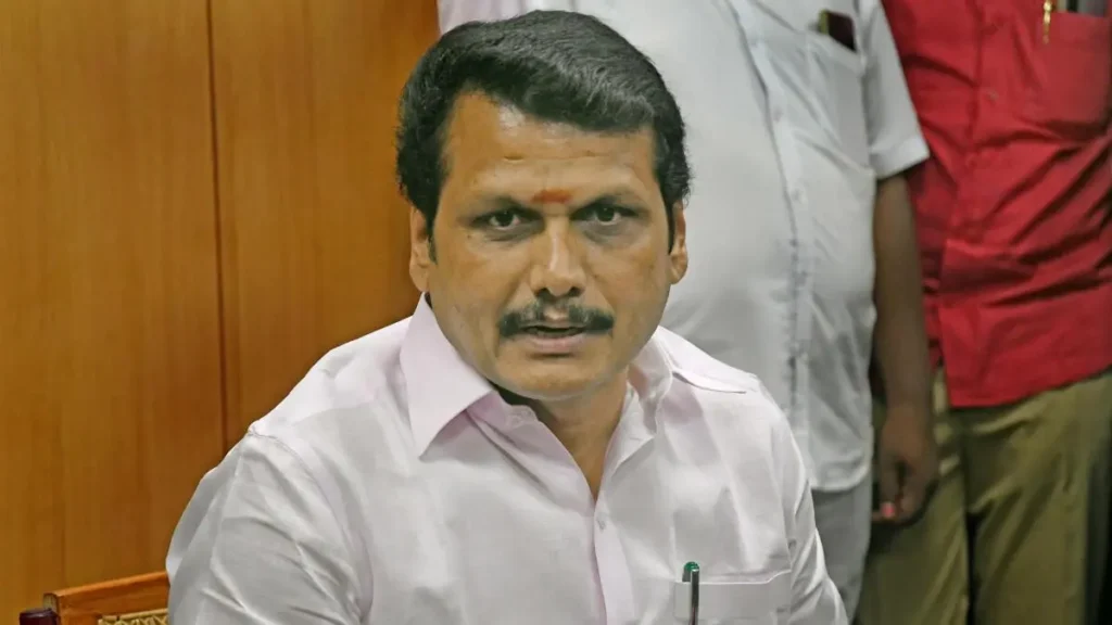 TNEB meeting led by Minister Senthil Balaji reviewing power infrastructure plans for Chennai and Kancheepuram zones.