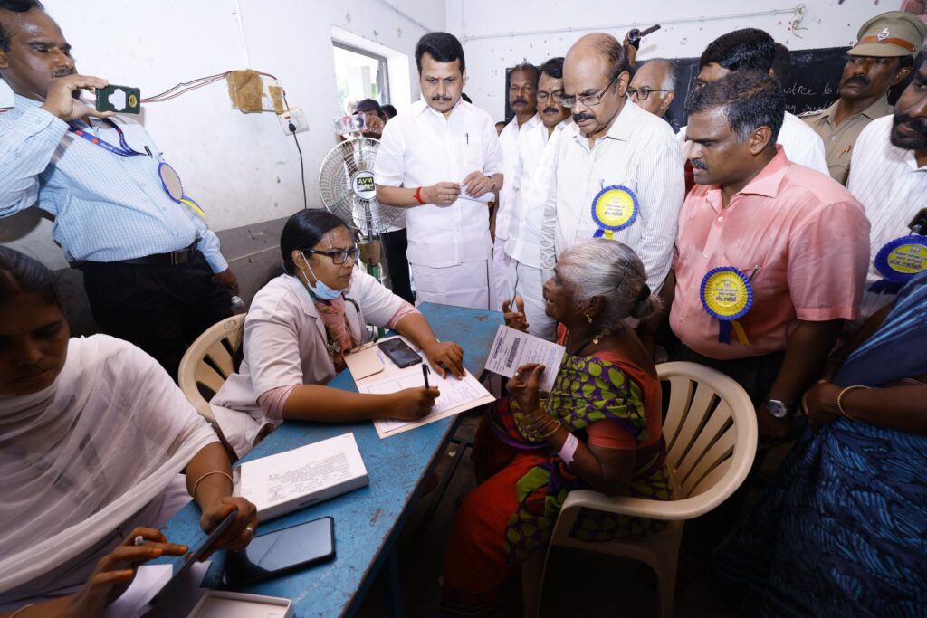 #NalamKaakkumStalin – In line with the vision of Hon’ble Tamil Nadu Chief Minister Thalapathy M.K. Stalin, who has launched numerous welfare schemes such as “Makkalai Thedi Maruthuvam” and “Nammai Kaakkum 48 – Innuyir Kaappom”, the “Nalam Kaakkum Stalin” medical camp is being held today at Nerur Government Higher Secondary School, Karur Constituency. This camp provides the public with easy access to a variety of special medical check-ups, greatly benefiting people from all walks of life. During my visit to review the camp today, I sincerely urged the public to participate and make use of this opportunity. The event was attended by Karur District Collector Thiru. Thangavel, I.A.S., Hon’ble MLAs, representatives of local bodies, and members of the public - V. Senthil Balaji
