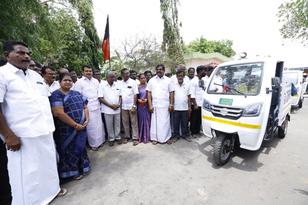 In line with the directive of our Party Leader and Hon’ble Chief Minister of Tamil Nadu, Thalapathy M.K. Stalin, electric garbage collection vehicles were provided to the Andankoil East Panchayat in Karur. The initiative also included the distribution of uniforms and essential equipment to sanitation guards and workers, reaffirming our commitment to public hygiene and community welfare. The event was attended by Karur District Collector Mr. M. Thangavel, I.A.S., Hon’ble MLAs, local body representatives, and members of the public - V. Senthil Balaji