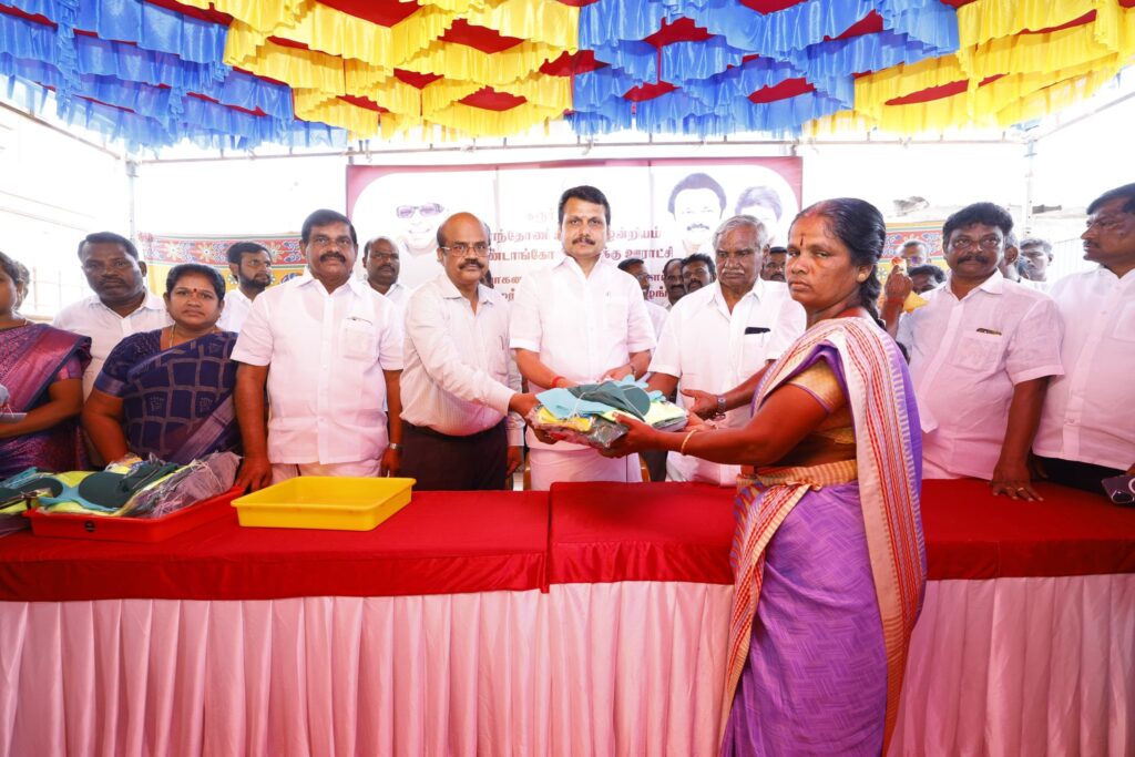 In line with the directive of our Party Leader and Hon’ble Chief Minister of Tamil Nadu, Thalapathy M.K. Stalin, electric garbage collection vehicles were provided to the Andankoil East Panchayat in Karur. The initiative also included the distribution of uniforms and essential equipment to sanitation guards and workers, reaffirming our commitment to public hygiene and community welfare. The event was attended by Karur District Collector Mr. M. Thangavel, I.A.S., Hon’ble MLAs, local body representatives, and members of the public - V. Senthil Balaji