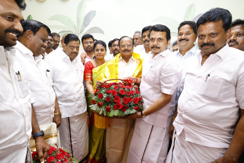 While participating in the 81st birthday celebration of our highly respected elder brother, Thiru. Pongalur N. Palanichamy, former District Secretary of the unified Coimbatore District DMK, former Minister, and current Vice Chairman of the DMK Properties Protection Committee, heartfelt greetings and best wishes were extended on this special occasion.